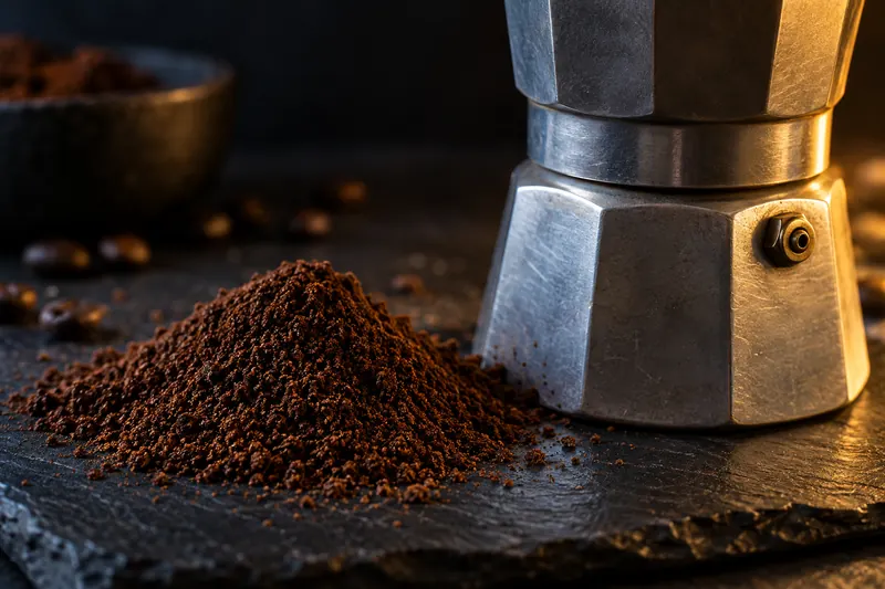 What a fine-medium grind for moka pot looks like