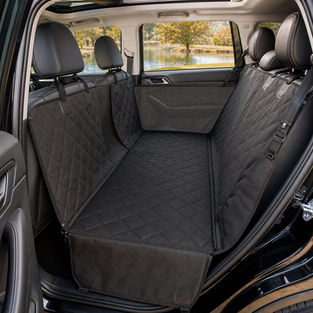 Dog Car Seat Cover Hammock with Mesh Window